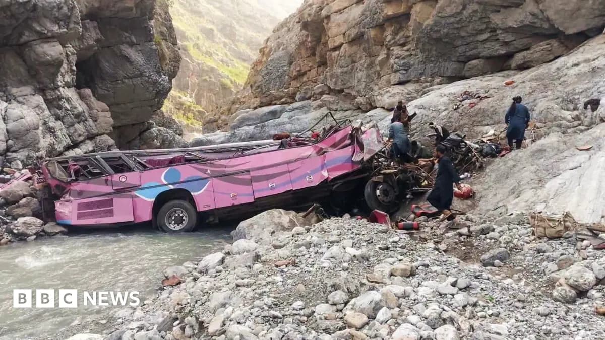 Overcrowded Passenger Bus Plunges into Dana Sar Ravine, Killing 32 in Pakistan