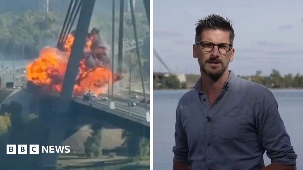 Kyiv's Northern Bridge Struck by Drone as German Chancellor Visits Ukraine