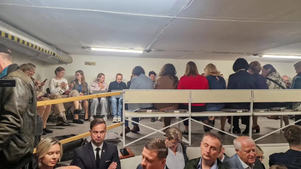 Lithuania's President and Prime Minister Shelter During Vilnius Drone Alert