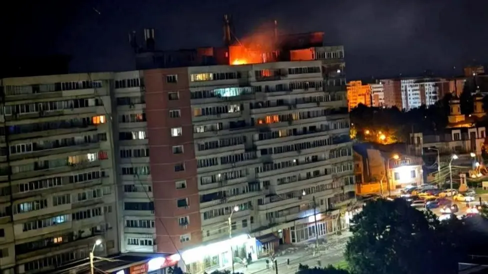 Russian Drone Strike Hits Galati Apartment Building, Injuring Two Romanian Citizens